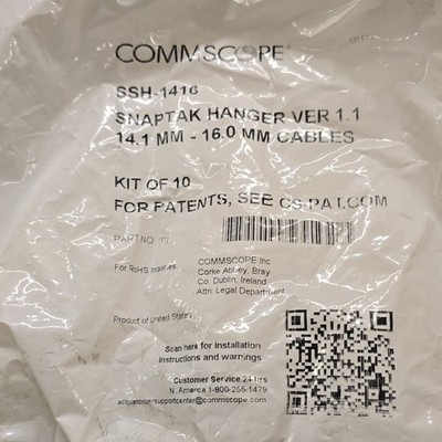 lot of 13 bags CommScope SSH1416 SnapTak Cable Hanger for 14.1-16.0mm Cables