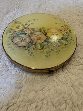 Rex Fifth Avenue Floral Compact Mirror Made in USA Vintage Cosmetic Case