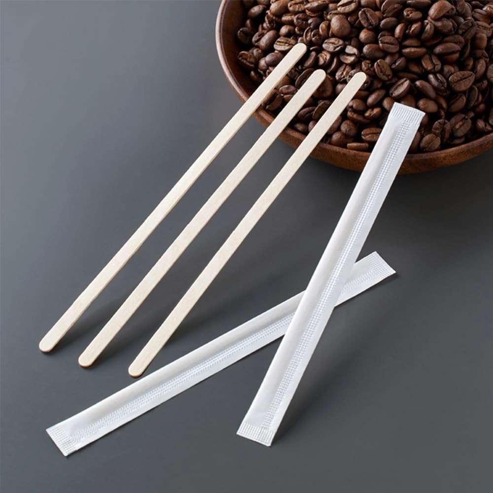180 Pcs Disposable Wooden Coffee Stirrers By 7inch Drink Stirrers Sticks