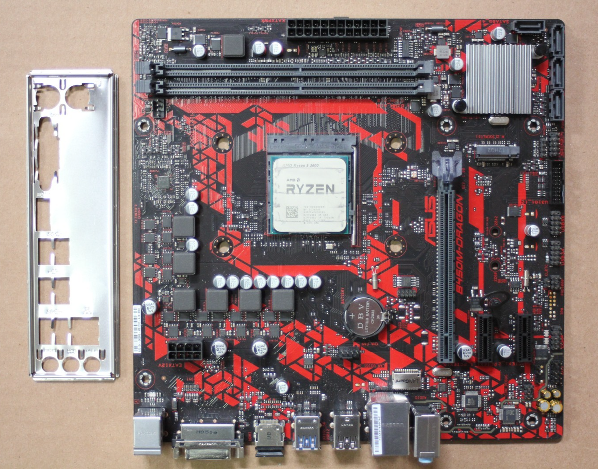ASUS B450M DRAGON AM4 Motherboard + AMD Ryzen 5 3600 6-Core CPU