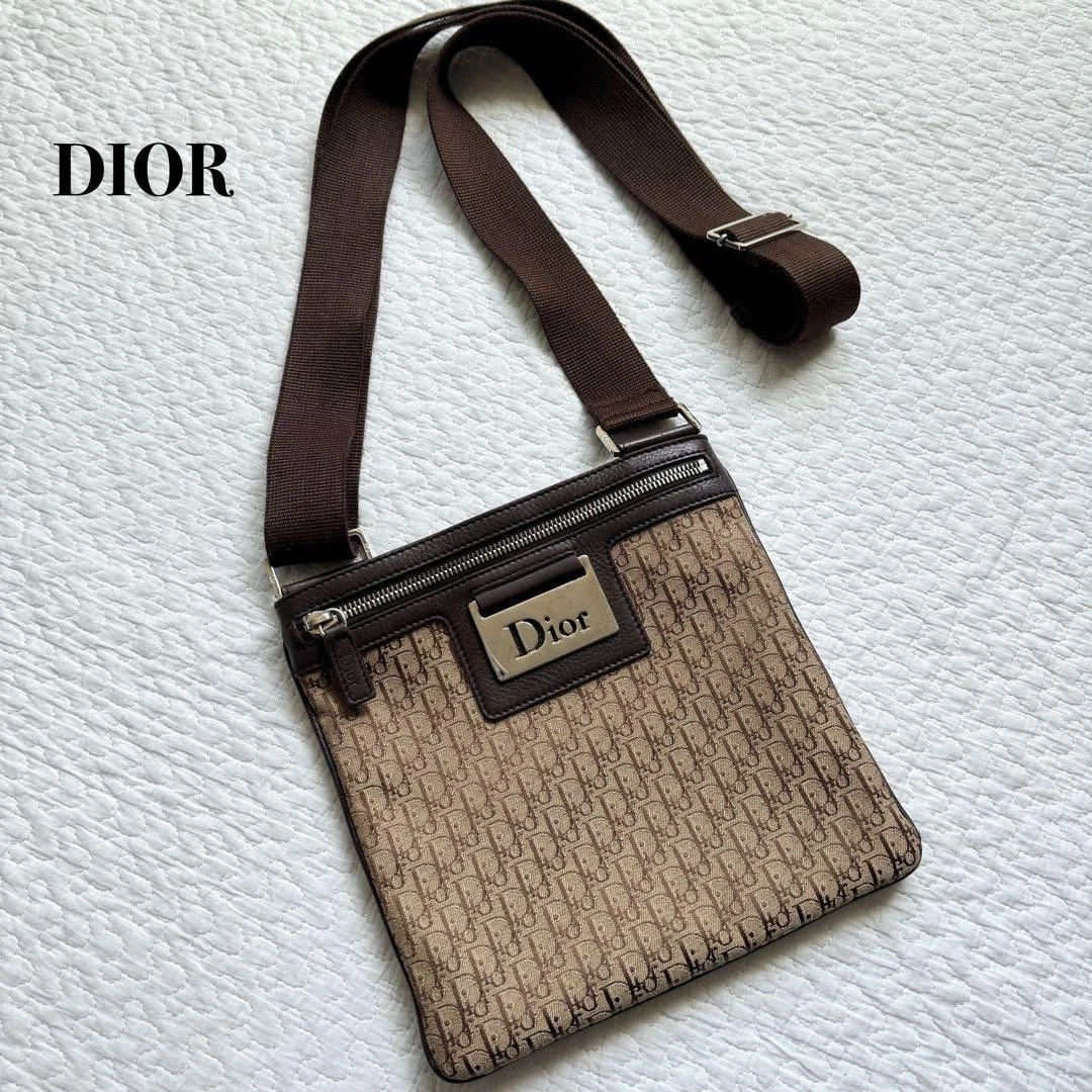 Sac bandoulière Christian Dior trotteur cuir marron