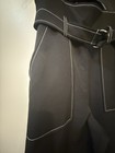 Topshop Black Sleeveless Jumpsuit Belted Contrast Stitching Square Neck Pockets — photo 5