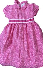 Lilly Pulitzer Girls Dress Sz 6 Pink Rose Aop Tea Length Bow Josie Spring Party