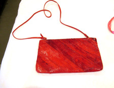 Cadaz red snakeskin purse, c. 1980s