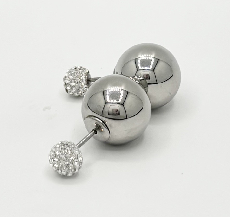 Modernist Double-Sided Reversible Stud Earrings –… - image 1