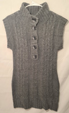 Pink Republic women’s short sleevless gray knit sweater dress USED