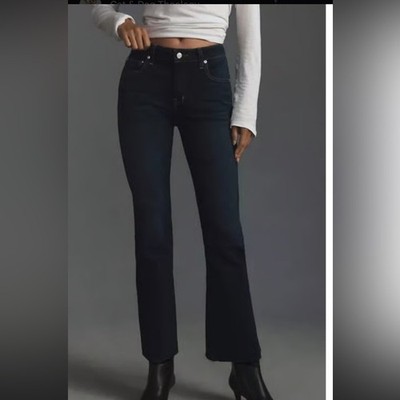 Edwin Lark Ankle Raw Hem Jeans Inked Dark Denim Mid-Rise 29 NWT Anthropologie