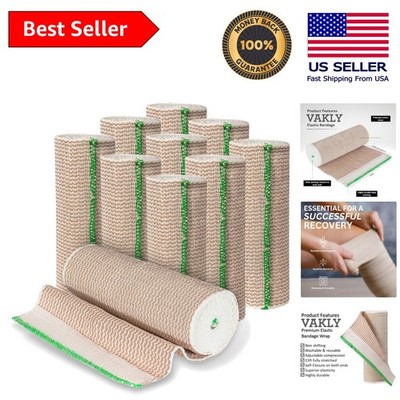 6 Inch Elastic Bandage Wraps - Pack of 10 for Safe First Aid Care