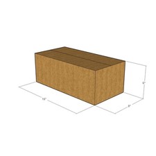 100 16x8x6 Kraft Brown Corrugated Shipping Boxes 32 ECT Single-Wall New