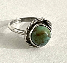 VTG Sterling Silver - NAVAJO Southwestern Turquoise Braided Ring Size 5.5 - 2.6g