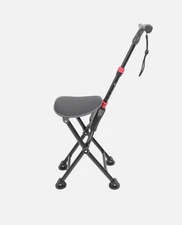 Folding Cane With Seat- Walking Stick- 4 Legged Foldable Cane Chair-Up to 400lb