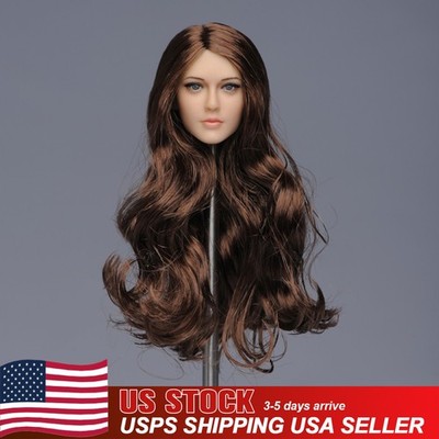 USA 1/6 Beauty Girl Head Sculpt Carved For 12'' Female PH TBL Action Figure Body