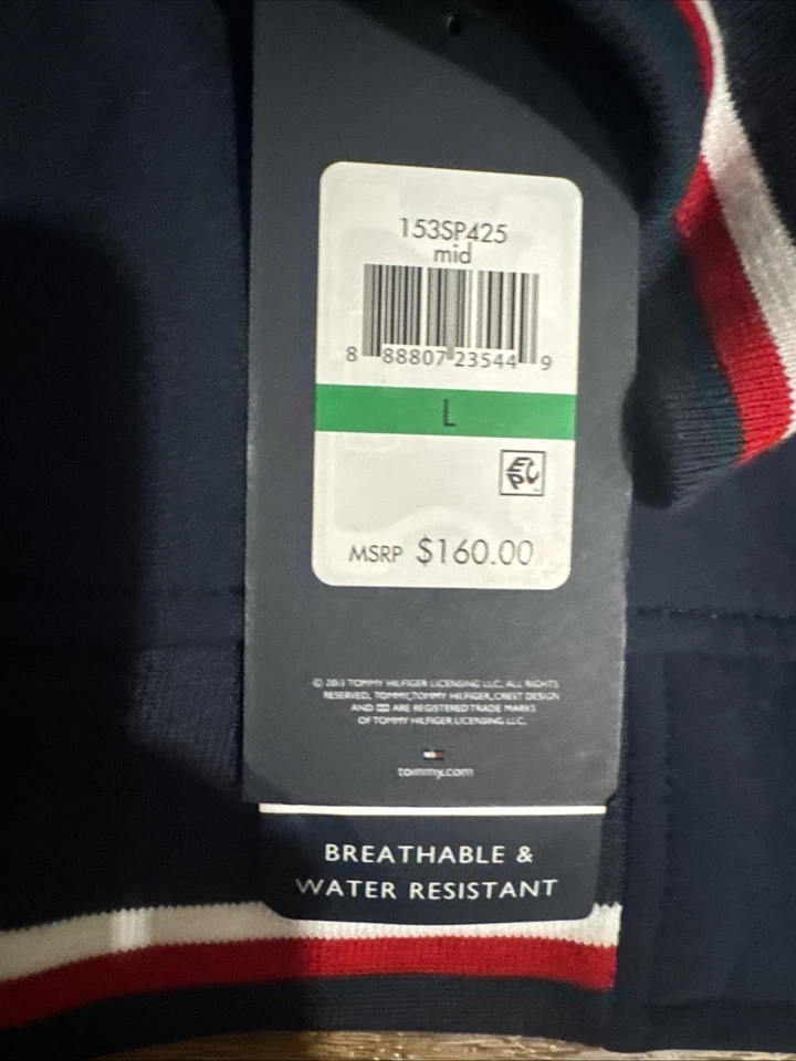 MEN'S Size Large TOMMY HILFIGER JACKET WINDBREAKER Water Resistant Blue - Image 2 of 4