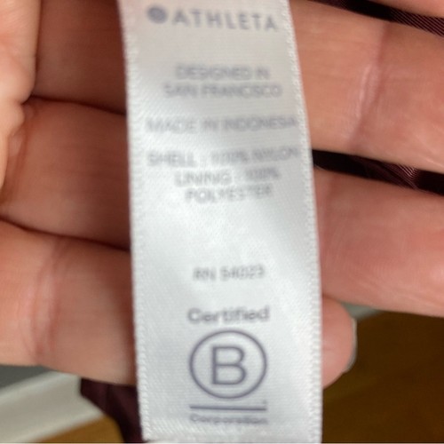 Athleta Jacket small Spring cropped boxy Red Maroon Acadia sporty moto - Picture 15 of 15