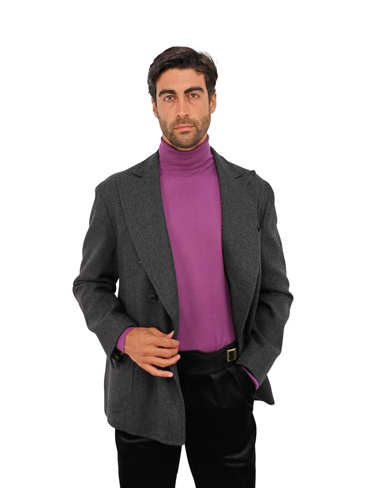 $2600 RUBINACCI NAPOLI Gray Double Breasted Jacket Soft Cashmere 42 US / 52 EU - Image 3 of 4