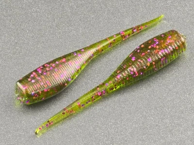 HOOKED BAITS (24) 2" SLAB HUNTER "Candy GREEN"Crappie Panfish Jig Crawfish Lure Soft Plastic