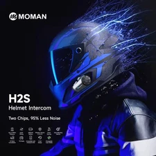 MOMAN H2S Helmet Intercom System Motorcycle Helmet Wireless Headset Headphone 