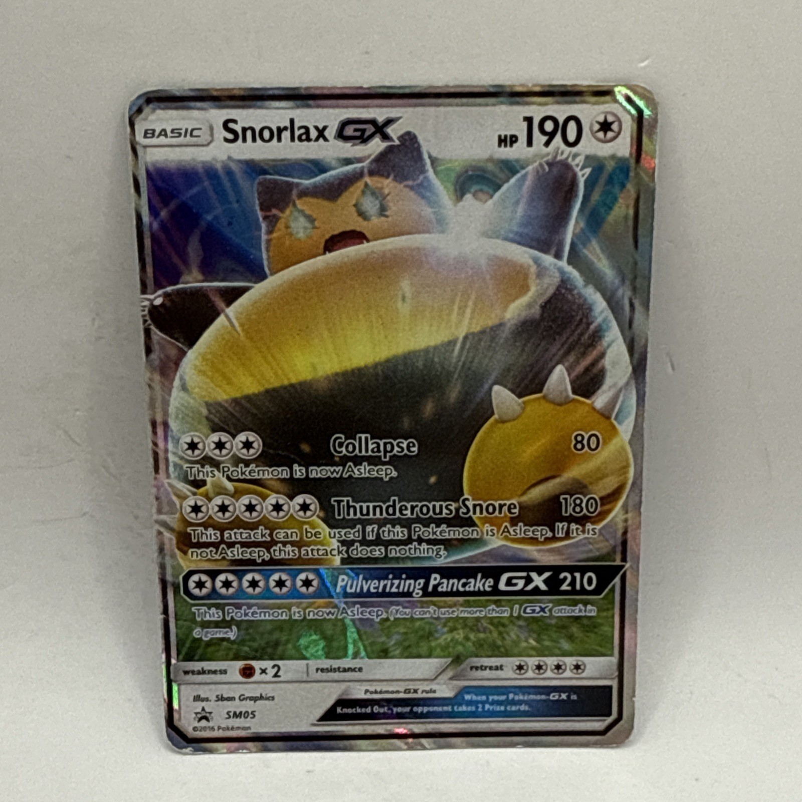 Pokémon TCG Snorlax GX  SM Black Star Promo SM05 Promo HP DMG Card