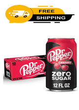 Dr Pepper Cherry Zero Sugar Soda, 12 fl oz cans, 12 pack 12 Fl Oz Pack of 12