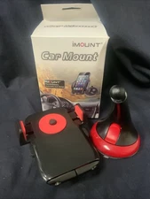IMount Car Mount Phone Holder Suction Red