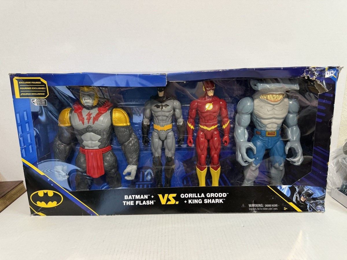 DC Batman + The Flash Vs Gorilla Grodd & King Shark Figures 12