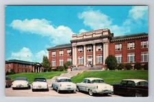 Jackson MS-Mississippi Millsaps College Murrah Hall 50's Cars Vintage Postcard