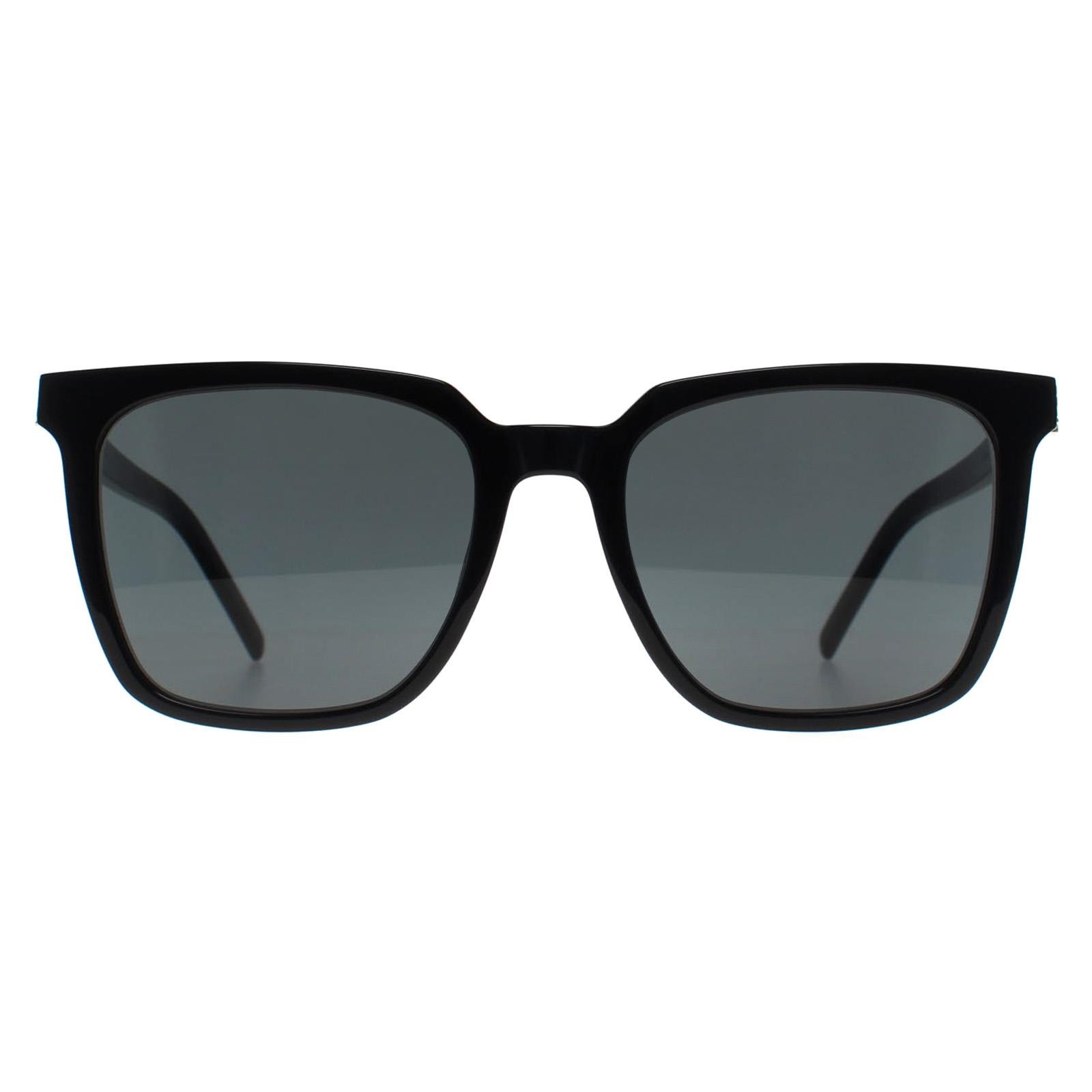Occhiali da sole Saint Laurent SL M146 001 nero lucido grigio scuro