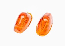 2 - Dietz 515 Amber Glass Lenses - Clearance Bus Lights - Nos - Vintage Lights