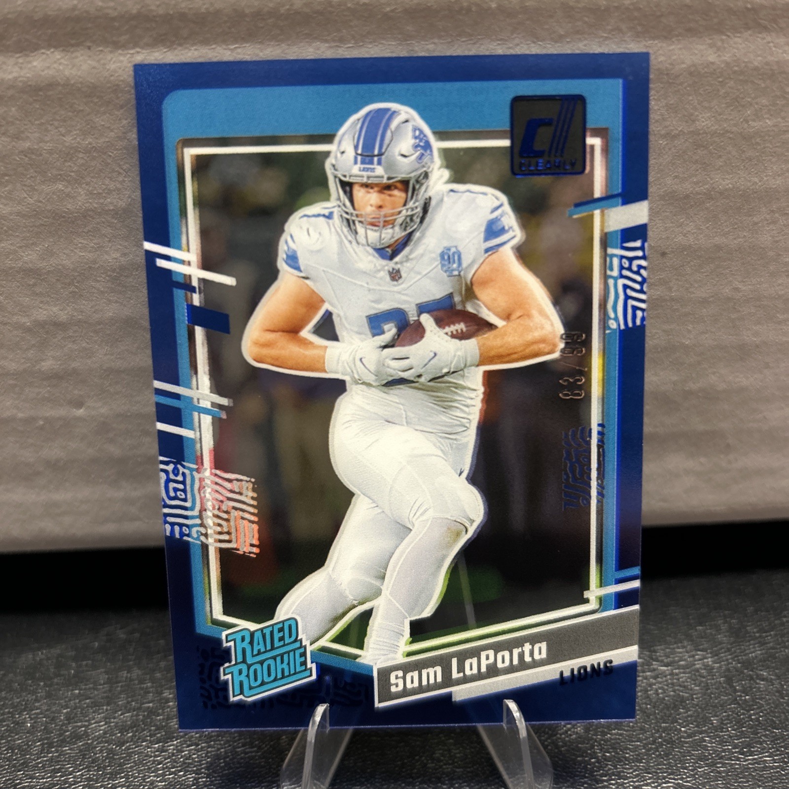 2023 Panini Clearly Donruss - Rated Rookie Sam LaPorta #81 Blue /99 (RC)