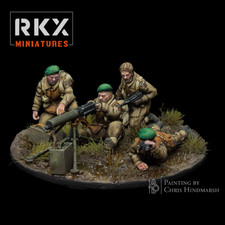 British Canadian 4 Man Commando Vickers Team RKX Bolt Action 28MM 1/56 Unpainted