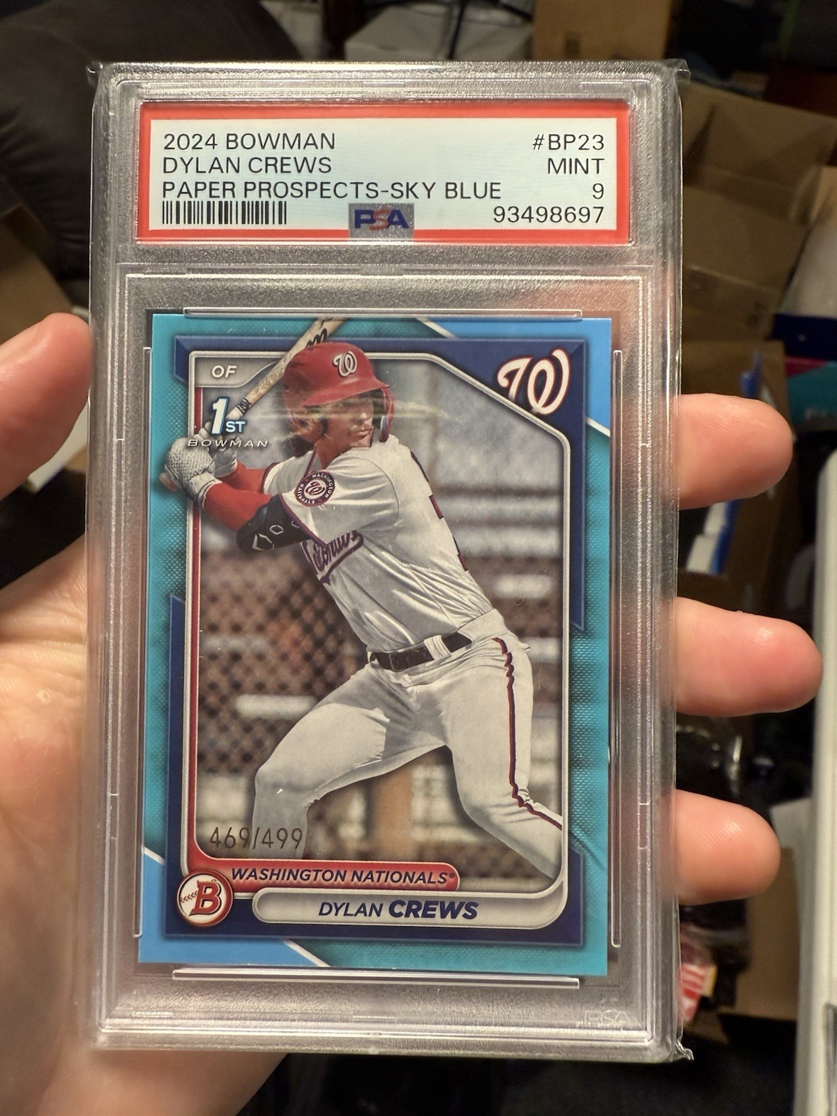 2024 Bowman Dylan Crews Sky Blue 1st  /499 Nationals PSA 9