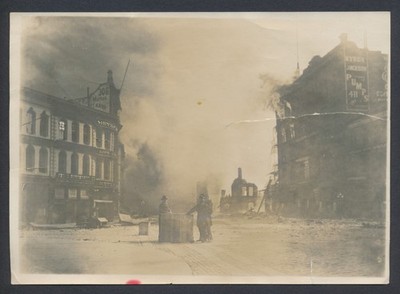 Original Photo 1906 San Francisco Earthquake Fire Market Street View DAMAGED