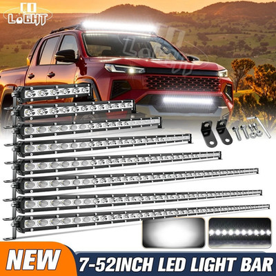 Slim LED Lichtleiste 13-50 Zoll Single Row Spot Flood Beam Offroad SUV Pickup