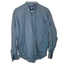 VINTAGE 90s GAP Long Sleeve Patterned Shirt MENS size Large