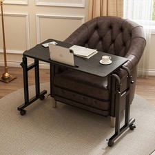 Overbed Table with Wheels, Adjustable Height and Length Over Bed Desk, Hospit...