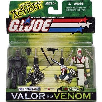 SNAKE EYES STORM SHADOW FIGURE G.I. JOE 2003 VALOR VS VENOM HASBRO GI COMIC 7