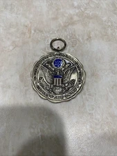 925 Sterling Silver Vintage Pendant US Golf Association Logo Carved-1964 