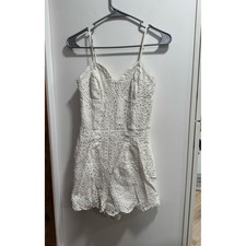Xhilaration White Eyelet Lace Romper Small Sleeveless Boho Jumpsuit