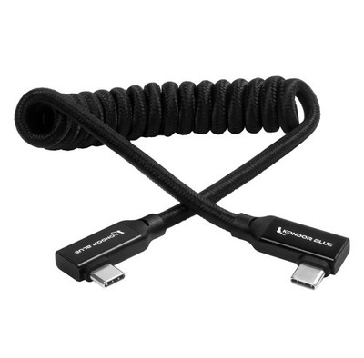 KondorBlue 12-24'' Coiled USB-C  3.2 Right Angle Cable for 8K Data/Power Delivery