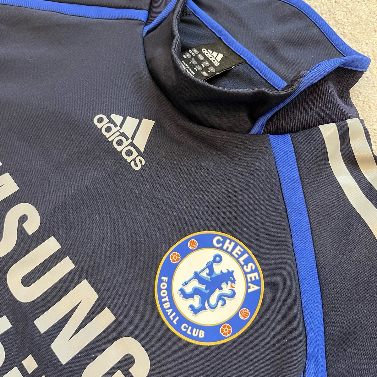 Men's M Adidas Teamgeist Chelsea Training Drill Strike Top Blue