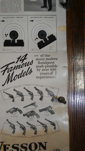 Vintage Smith & Wesson Shooting Range Instruction Chart Poster 37.75" x 23" - Picture 3 of 13