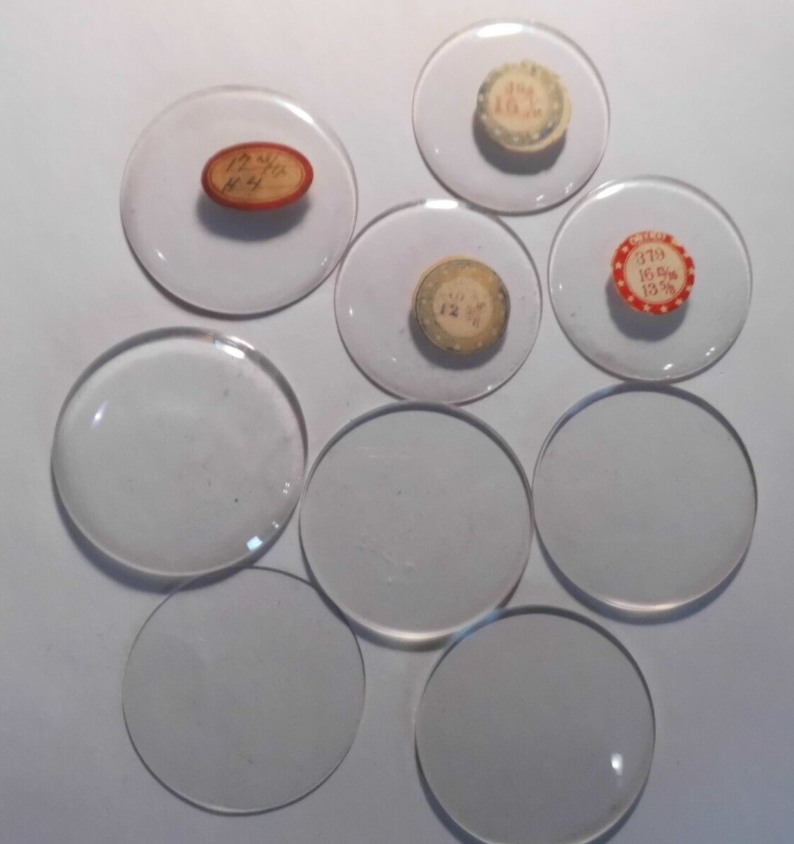 LOT OF 9 NEW OLD STOCK GLASS POCKET WATCH CRYSTALS Lot A23 eBay