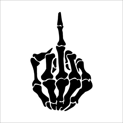 SKULL MIDDLE FINGER Decal Sticker Flip Off, Vinyl, Window, Wall, Car, Laptop - Bild 3 von 15