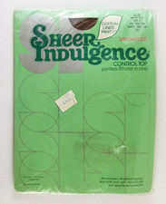 Vintage Sheer Indulgence Control Top Pantyhose Sandalfoot Size C True Tan