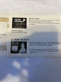 Golf - NES Nintendo Instructions Only, Billingual FR/EN