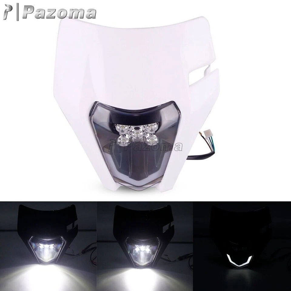 Carenado de faros LED para moto de cross Supermoto para Yamaha WR250F WR450F YZF DRZ EXC Foto 2 de 4