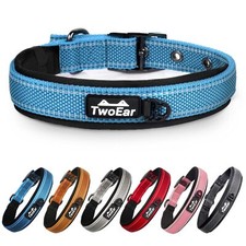 Heavy Duty Dog Collar Comfy Adjustable Soft Neoprene Padded Reflective Pet Co...