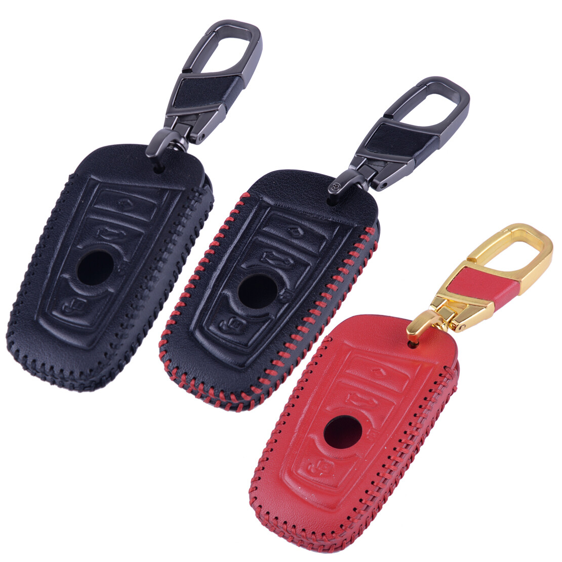 Real Leather Remote Key Bag Holder Cover Fit for BMW 1 3 5 7 525li