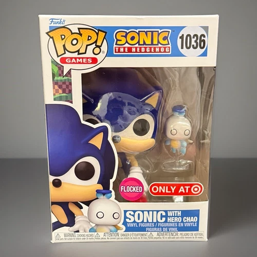Funko Pop! Target Exclusive SONIC with Hero Chao FLOCKED #1036