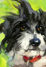 Original Dog Portrait Oil Painting Pet Wall Art Gift for Dog Lovers 6x8"